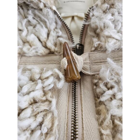 Anthropologie Faux Shearling Fur Vest Toggle Sherpa Teddy Sweater Women's Size S - Picture 12 of 13